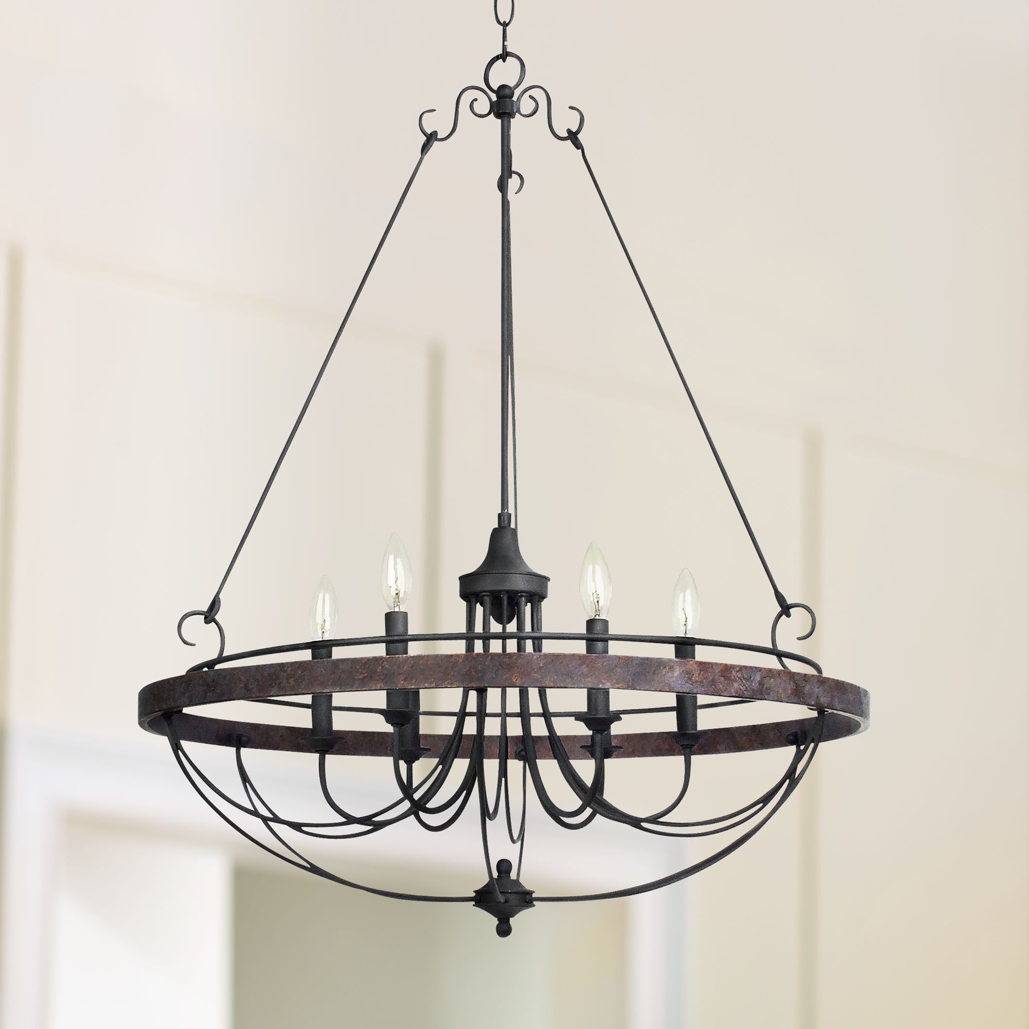 Helena Bronze 6-Light 28" Wide Forged Iron Chandelier