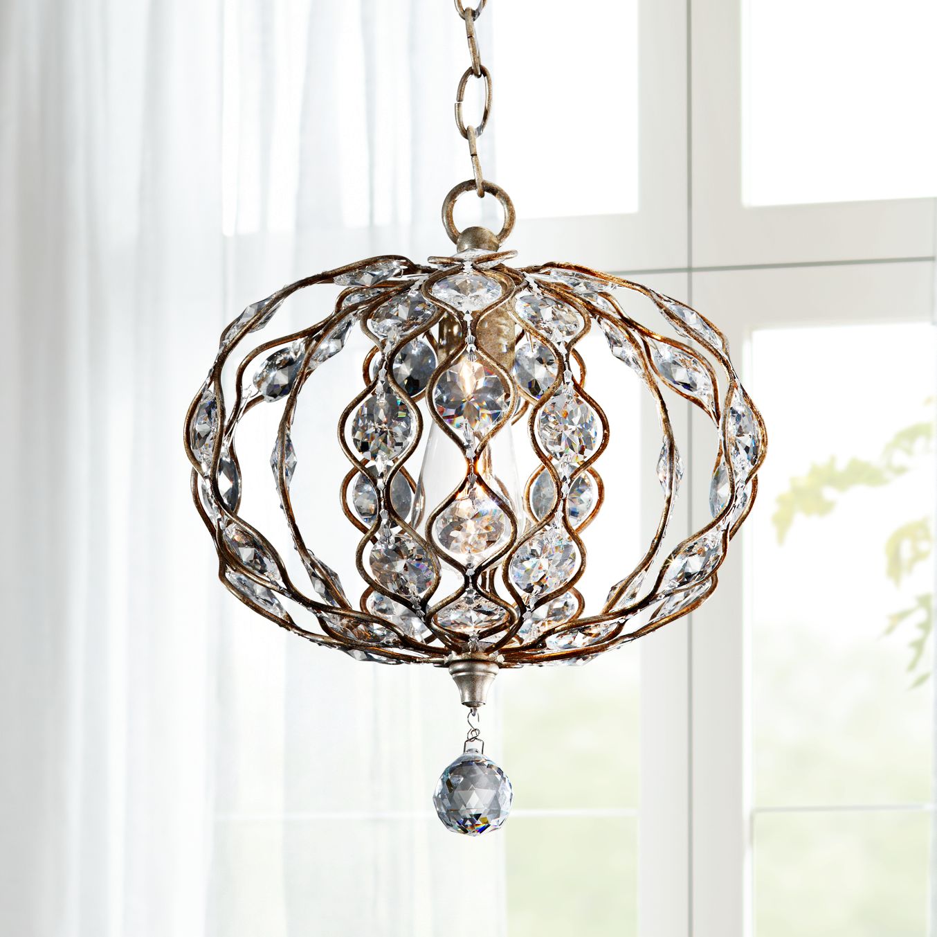 Feiss Leila 12 3/4" Wide Burnished Silver Pendant