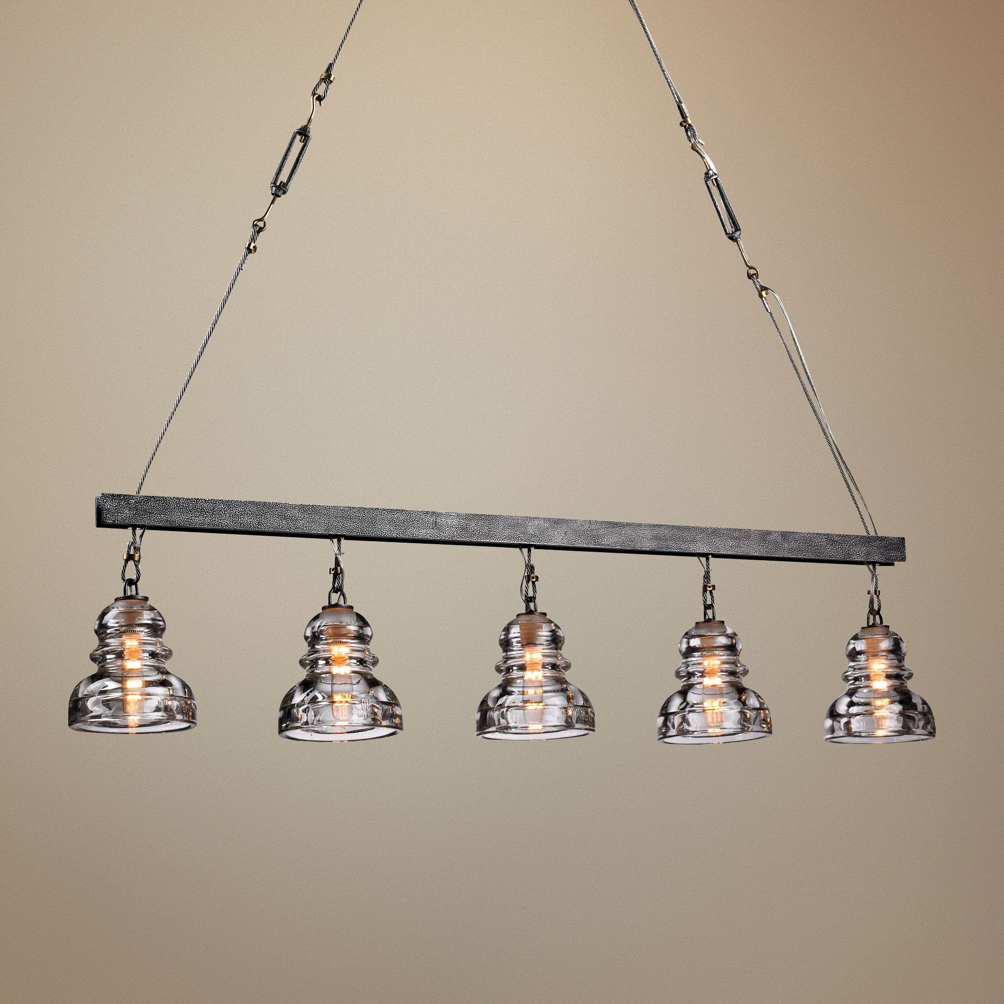 Menlo Park 44 1/2" Wide Iron and Brass Chandelier