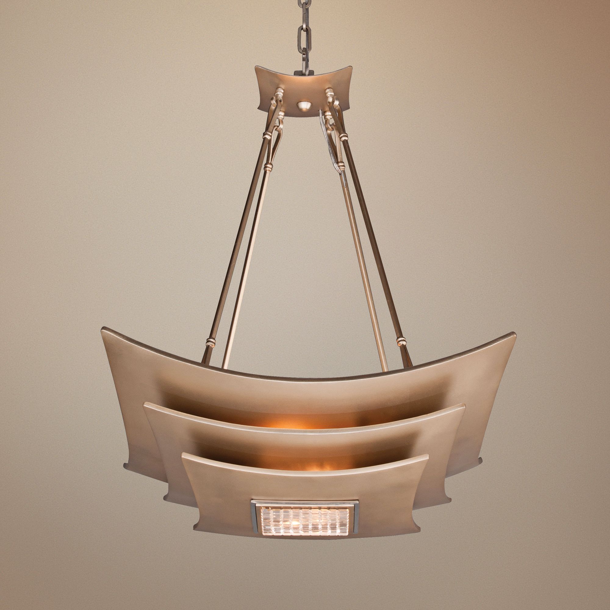 Corbett Muse 23" Wide Silver Leaf with Crystal Pendant Light