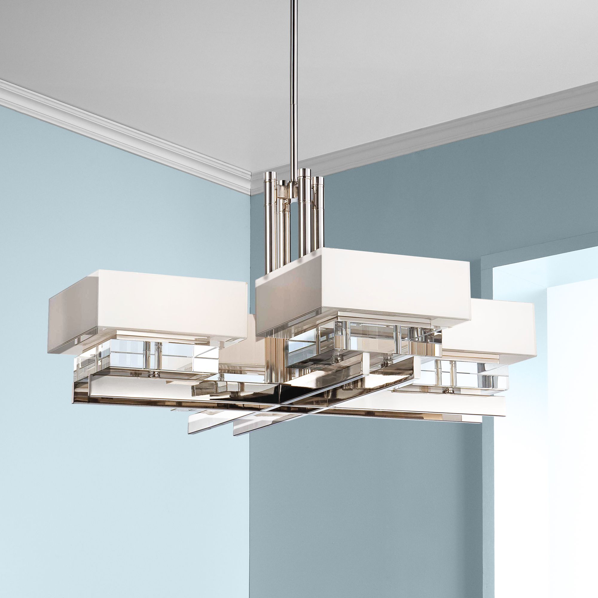 Metropolitan Eden Roe 8-Light 34" Wide Nickel Chandelier