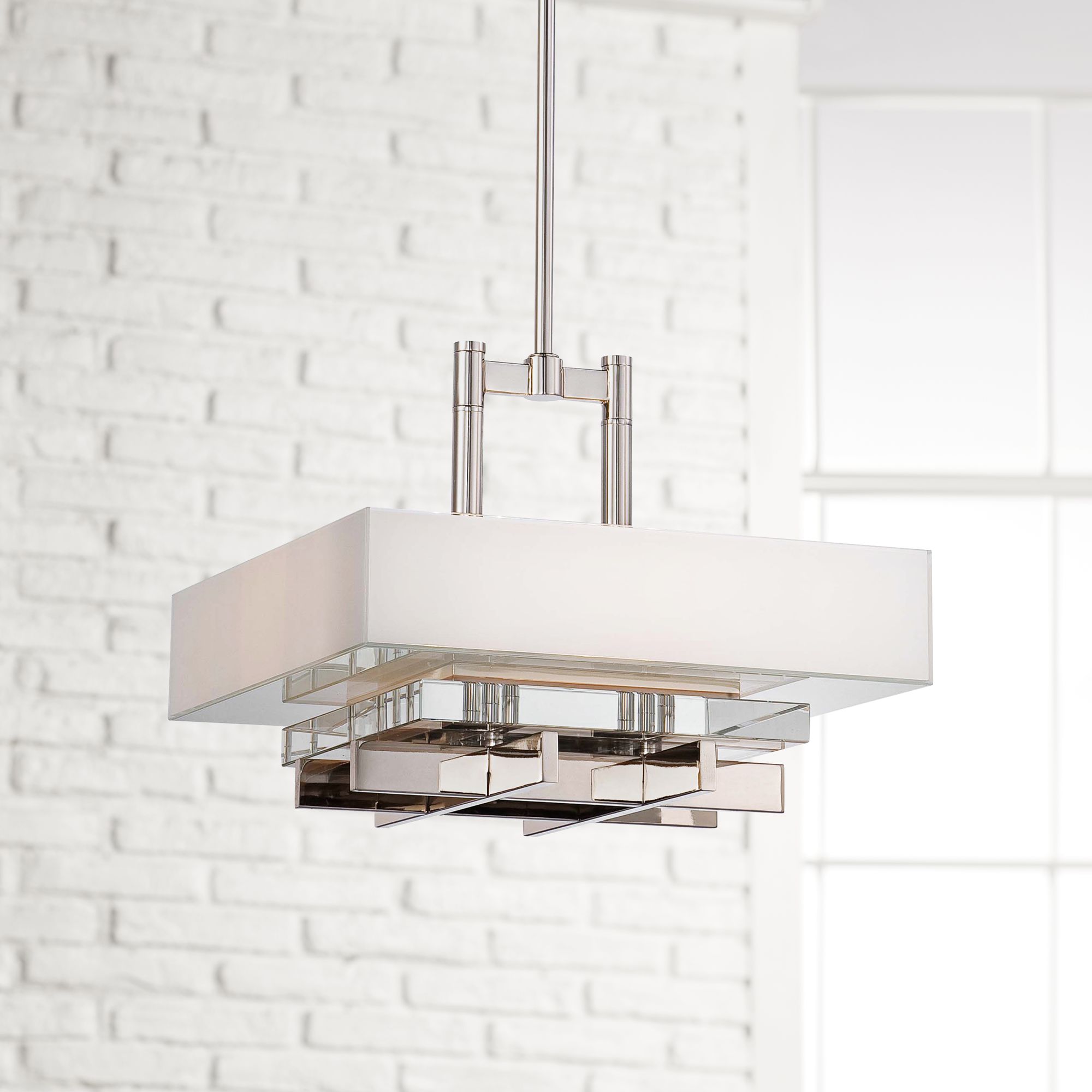 Metropolitan Eden Roe 18" Wide 4-Light Nickel Pendant