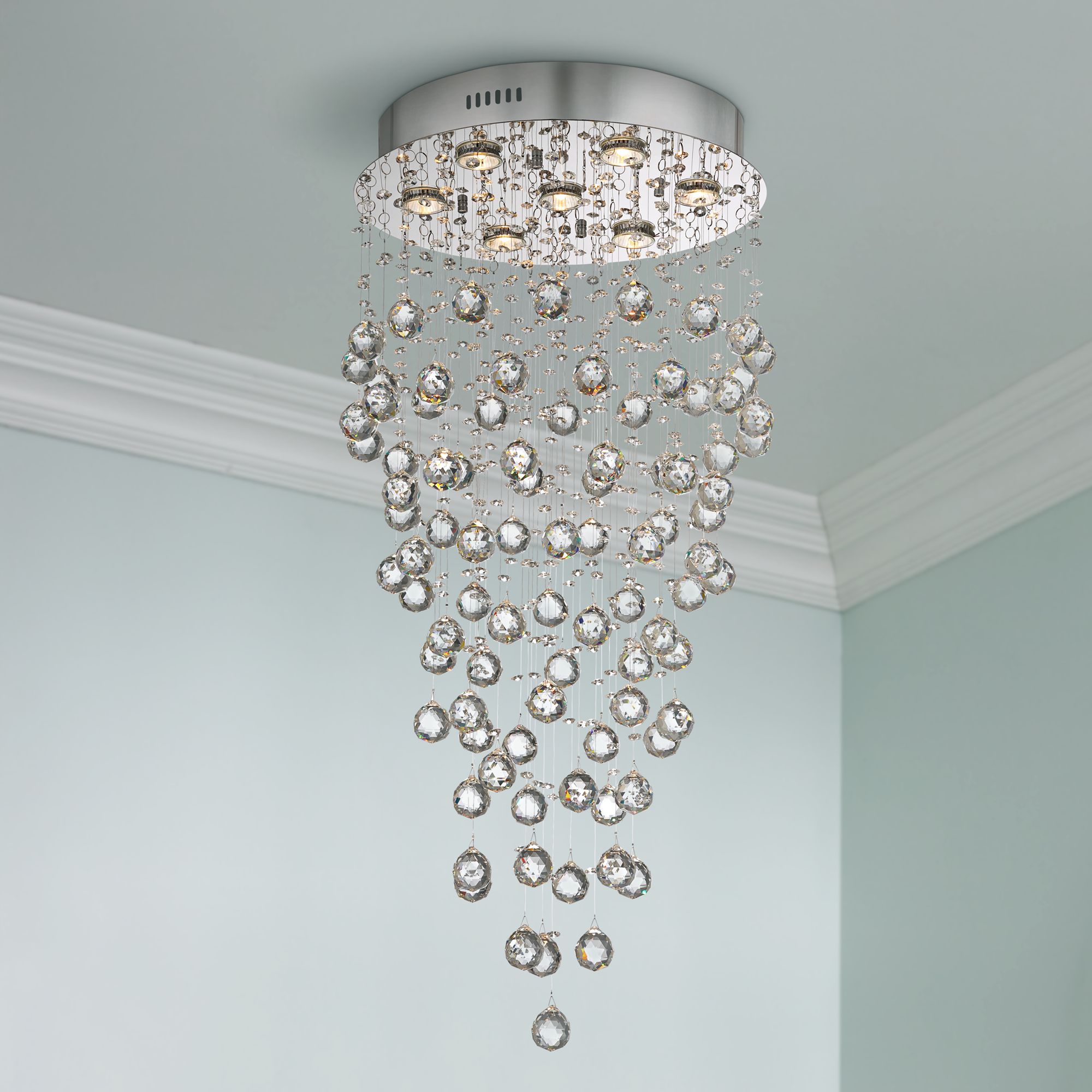 Aida 17 3/4" Wide Pouring Crystal Ceiling Light