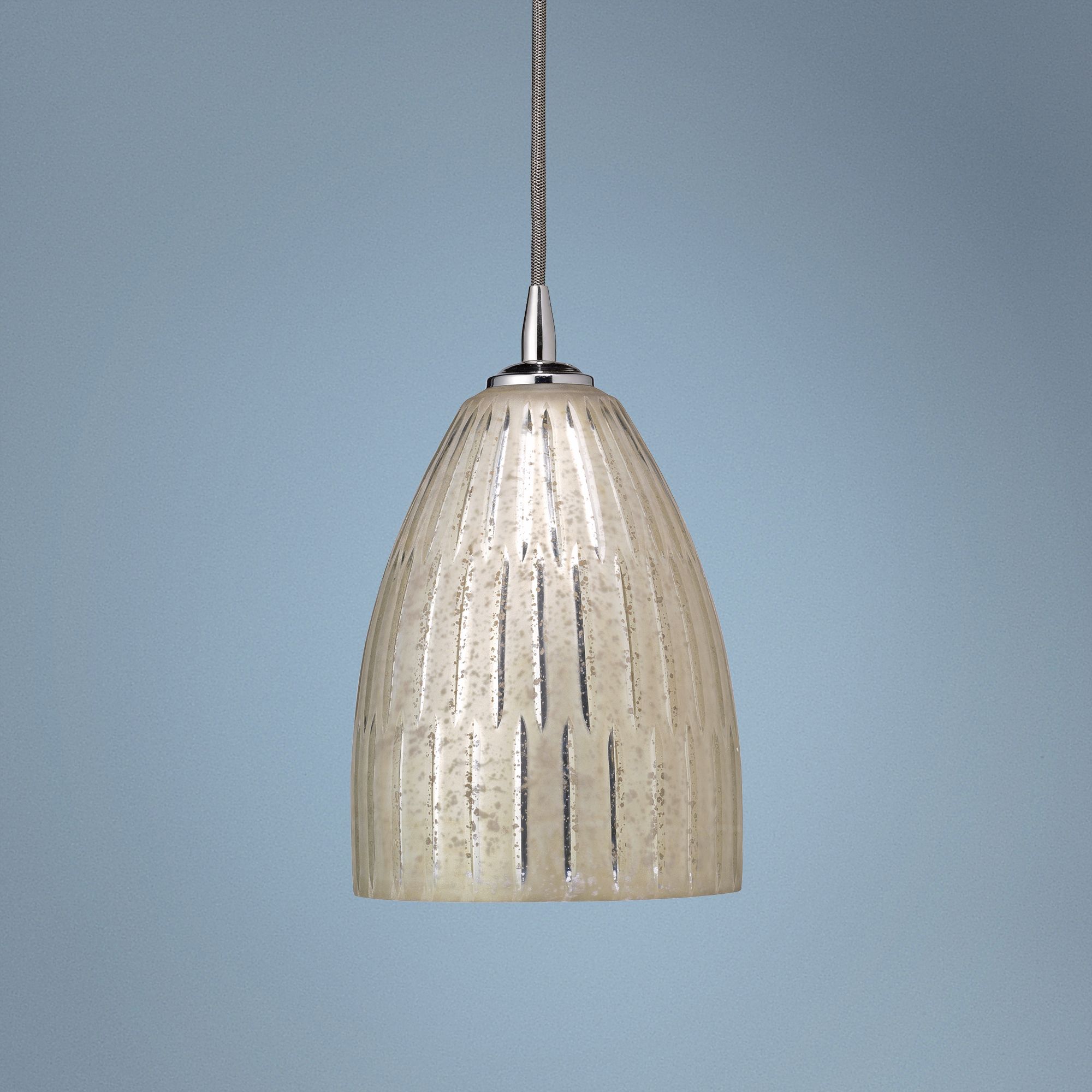 Jamie Young Striped Silver 9" Wide Mini Pendant