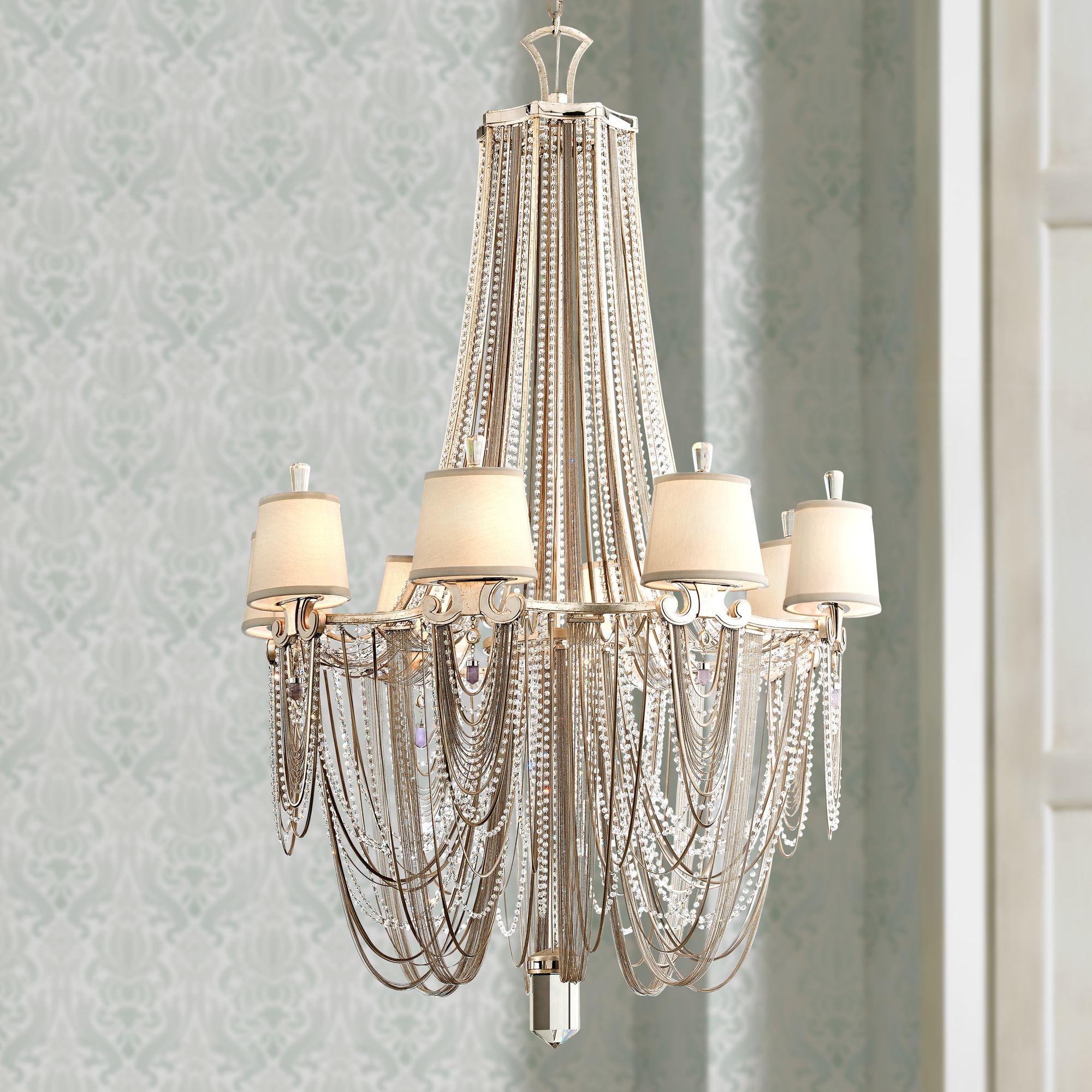 Corbett Flirt 38 1/2" Wide Modern Silver Leaf Chandelier