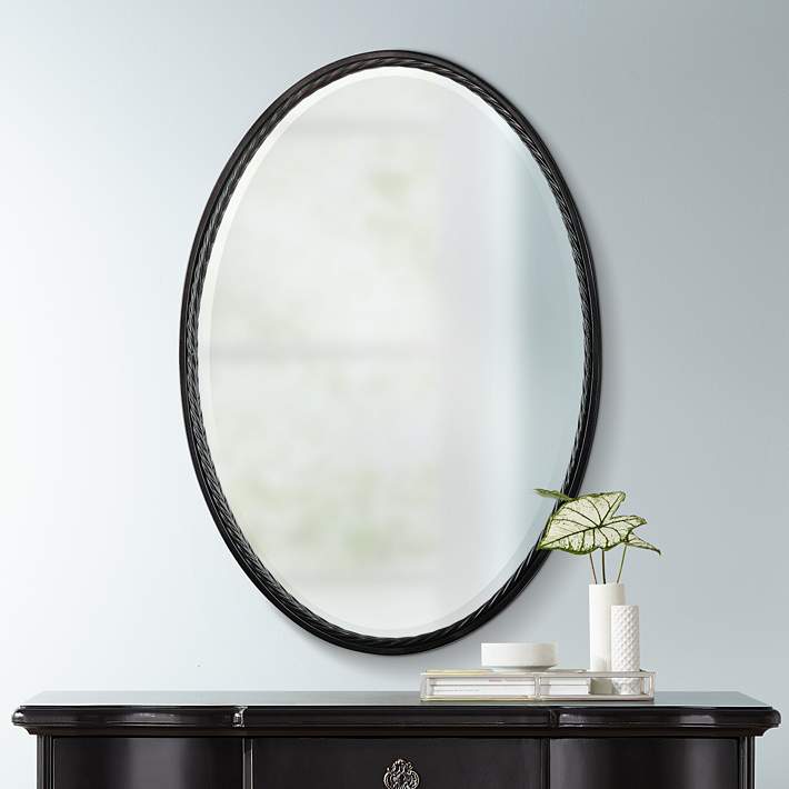 Uttermost Casalina Oil Rubbed Bronze 22, Brushed Bronze Oval Mirror