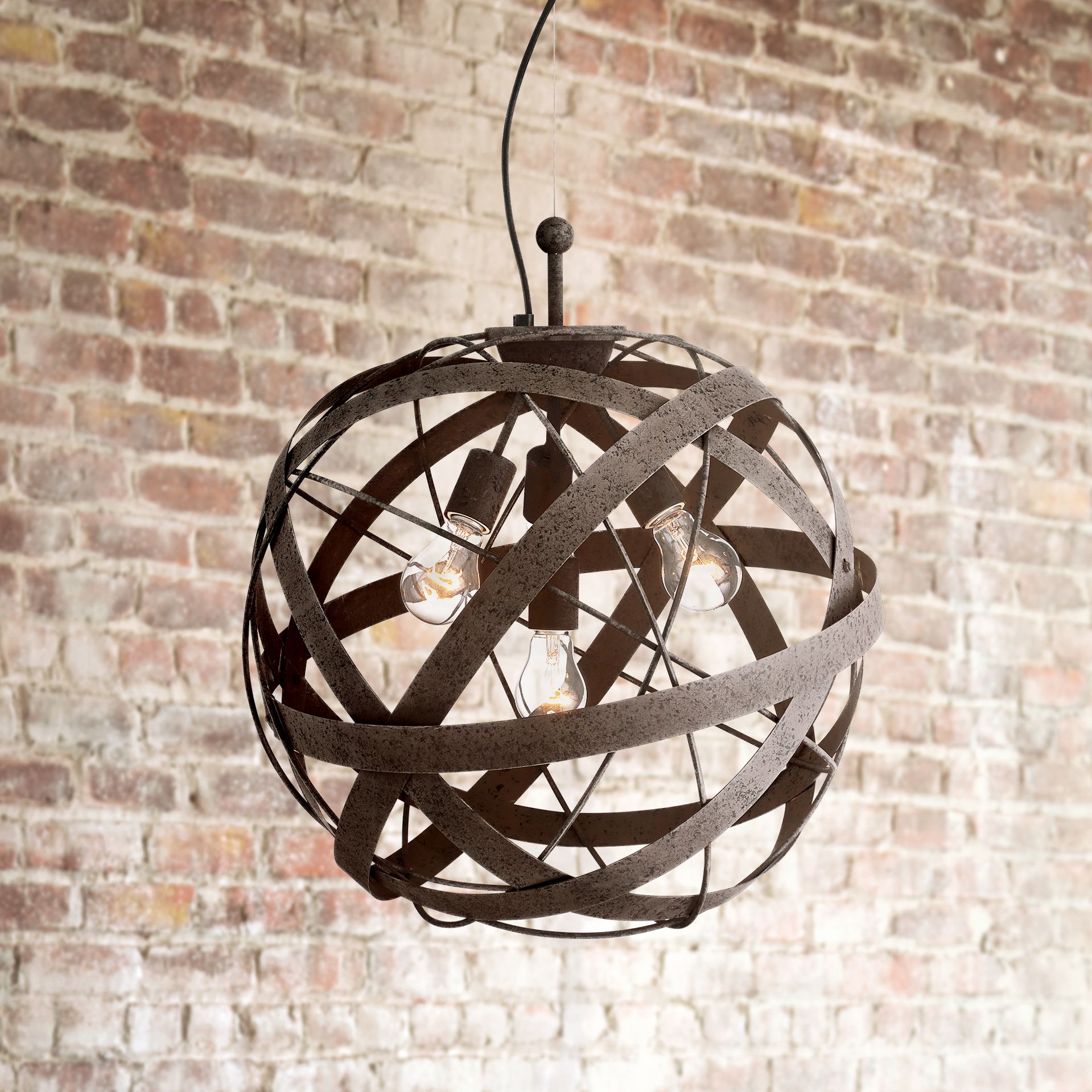 Orbital Weave 19 1/2" Wide Rust Metal Pendant Light