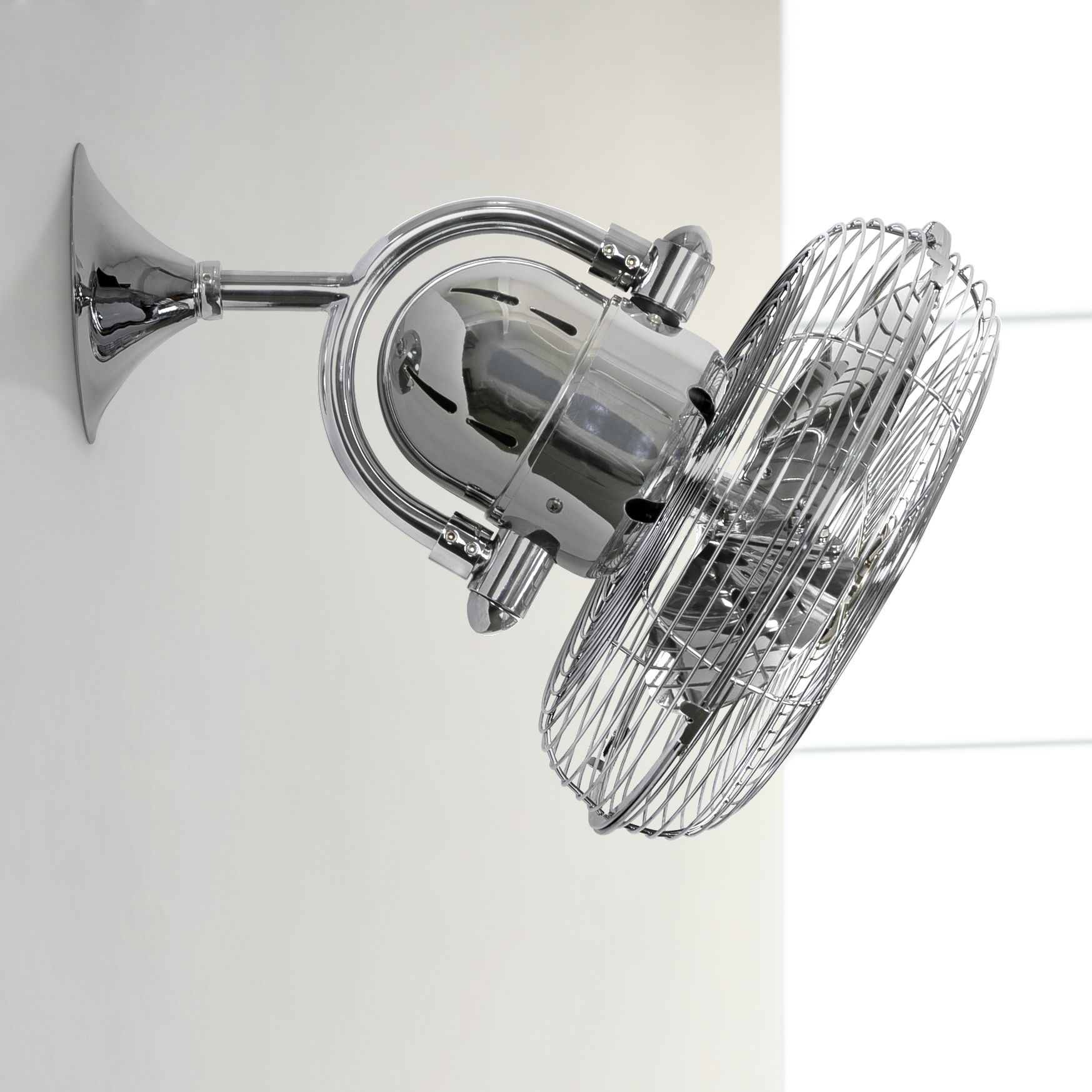 Kaye 17" Polished Chrome Oscillating Wall Fan