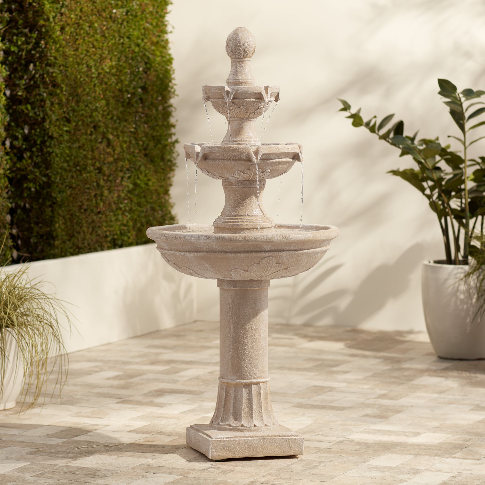 Stafford 48" High Three Tier Traditional Garden Fountain
