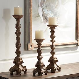 Pedestal Candle Stand for LED & Wax Candles Weddings Matte Black Pillar Candlesticks Holders WillGail Decorative Iron Plate Candle Holder Fireplace Set of 6 Party Incense Cones Table Spa