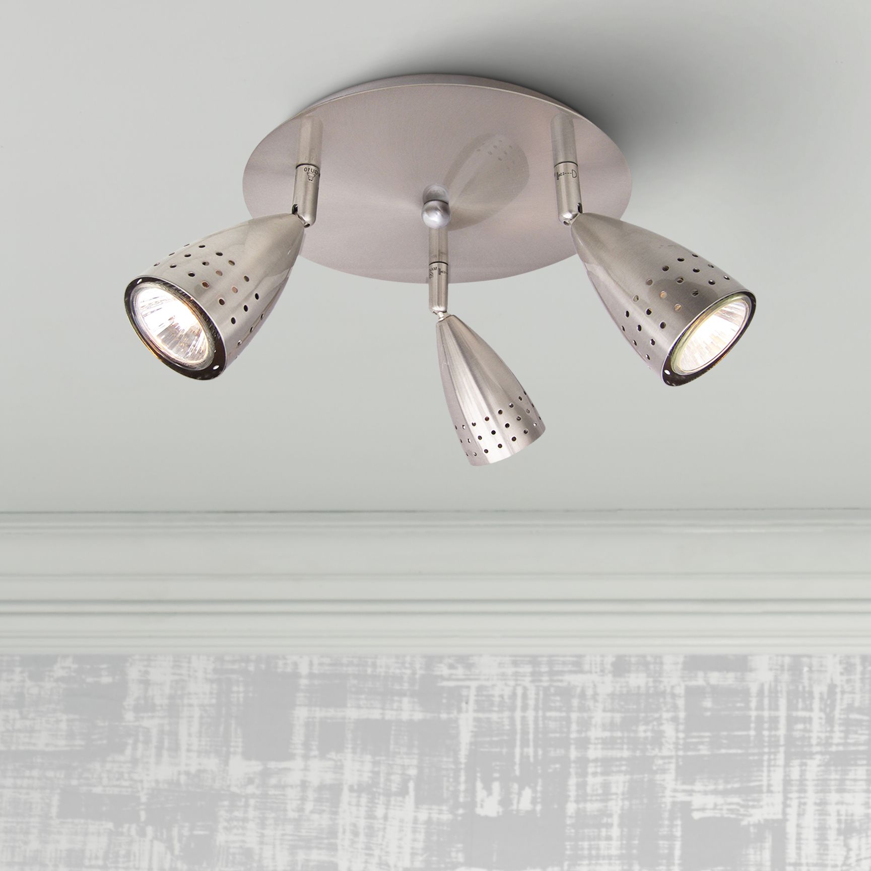 Eurofase Mya 9 1/2" Wide 3-Light Satin Nickel Track Fixture