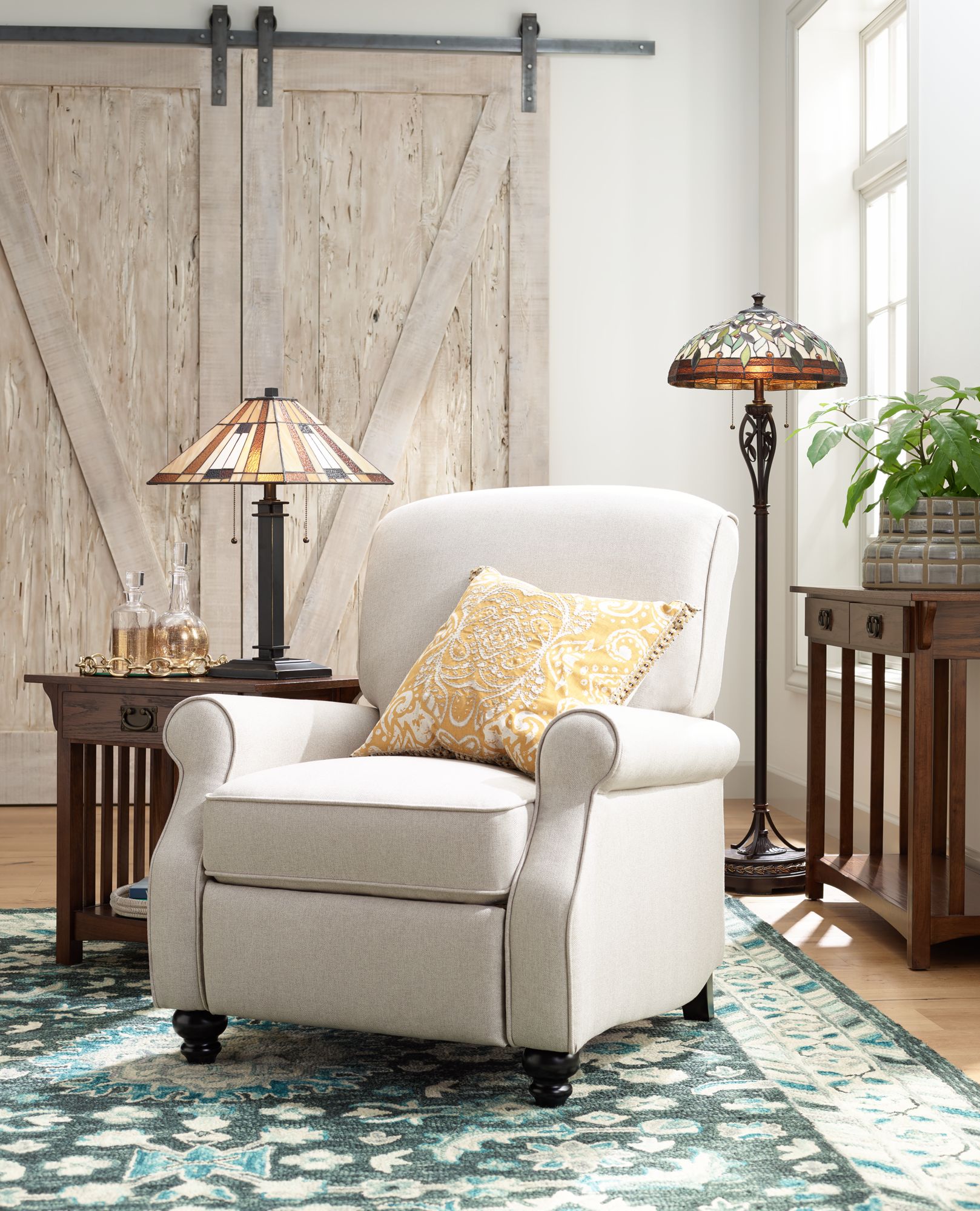 Jerrod Barley Herringbone Push Back Recliner Chair 9W496 Lamps Plus