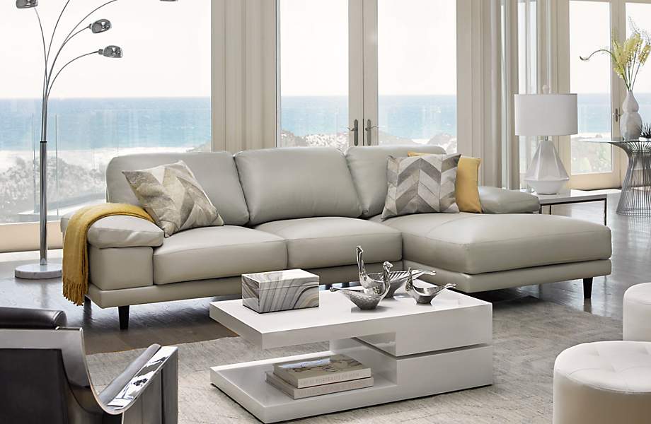 Super Sleek Sectional Sofas, Floor Lamp Behind Sectional Couch