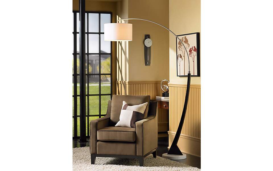 Arched Floor Lamp Living Room Black White