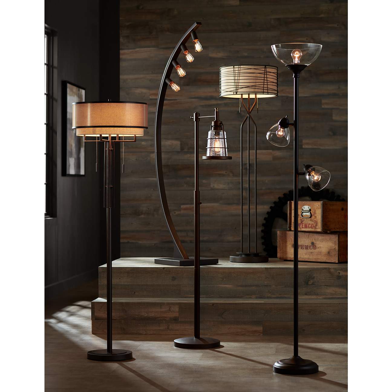 Riley Bronze 3-Light Tree Torchiere Floor Lamp - #32Y86 | Lamps Plus