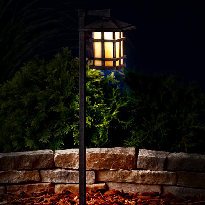 Kichler Cross Creek Bronze Lantern Landscape Path Light in scene