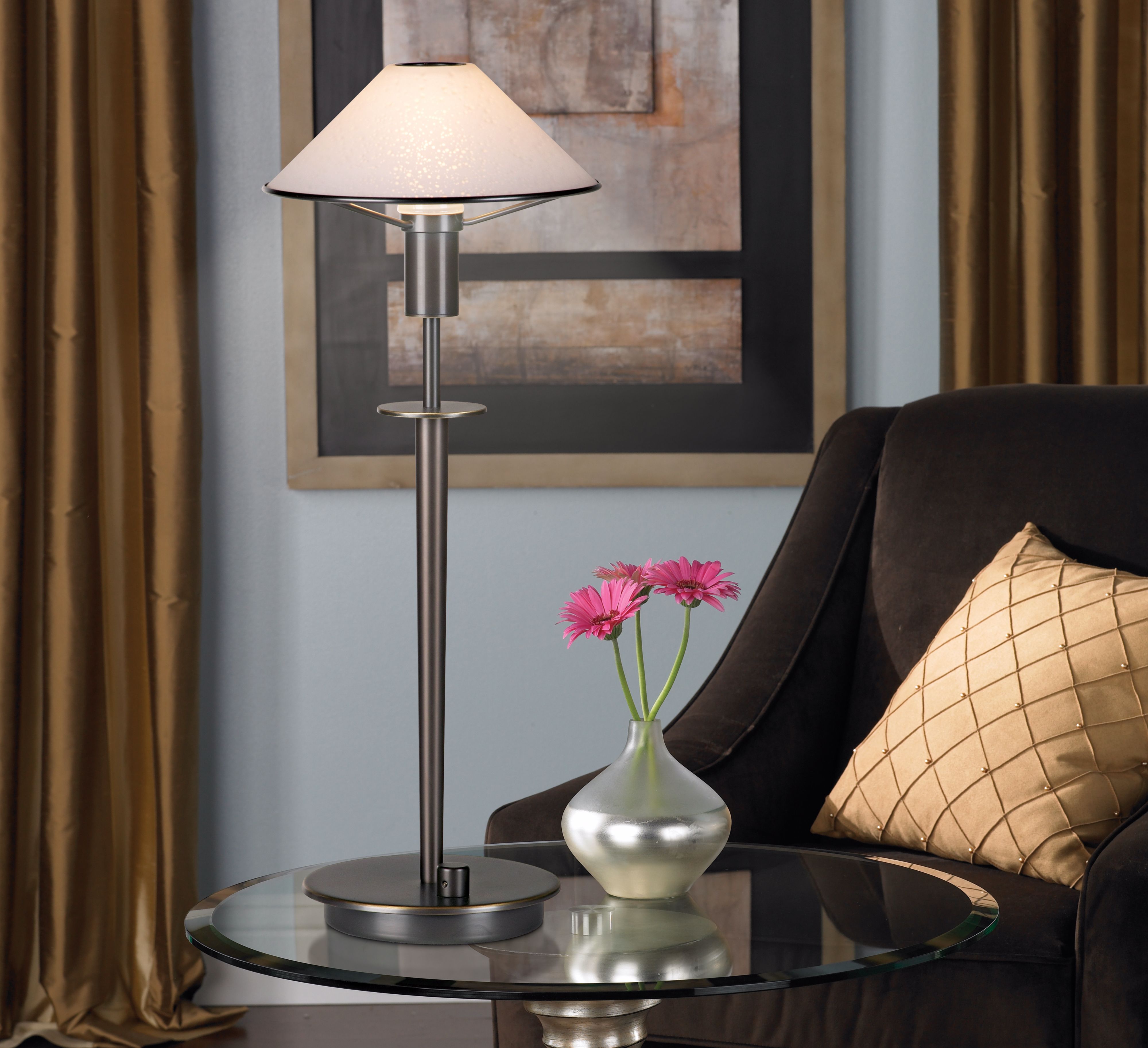 Holtkoetter White Glass Shade Olde Bronze Halogen Desk Lamp 15778 Lamps Plus