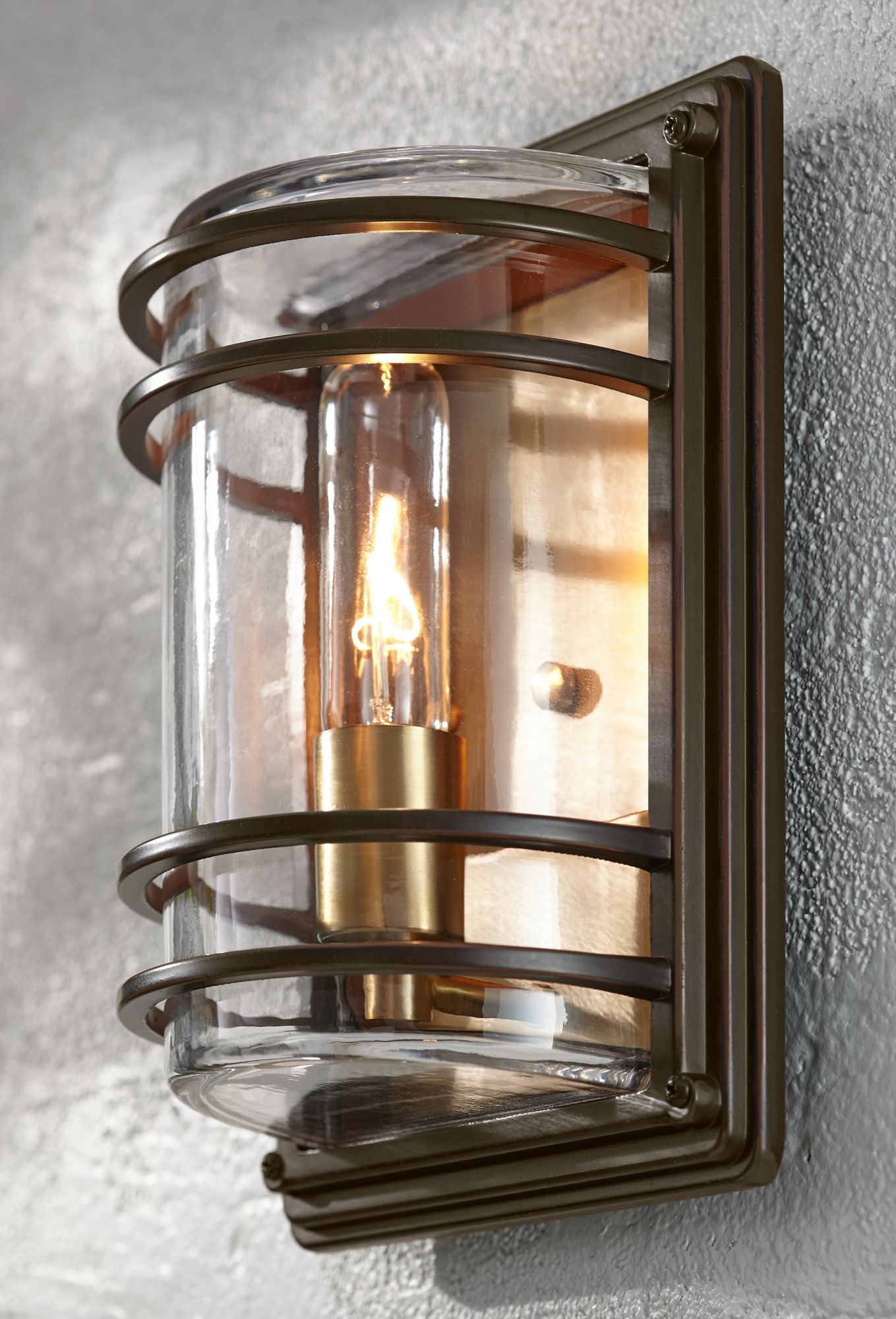 Habitat 11" High Bronze and Warm Brass Outdoor Wall Light 36X90