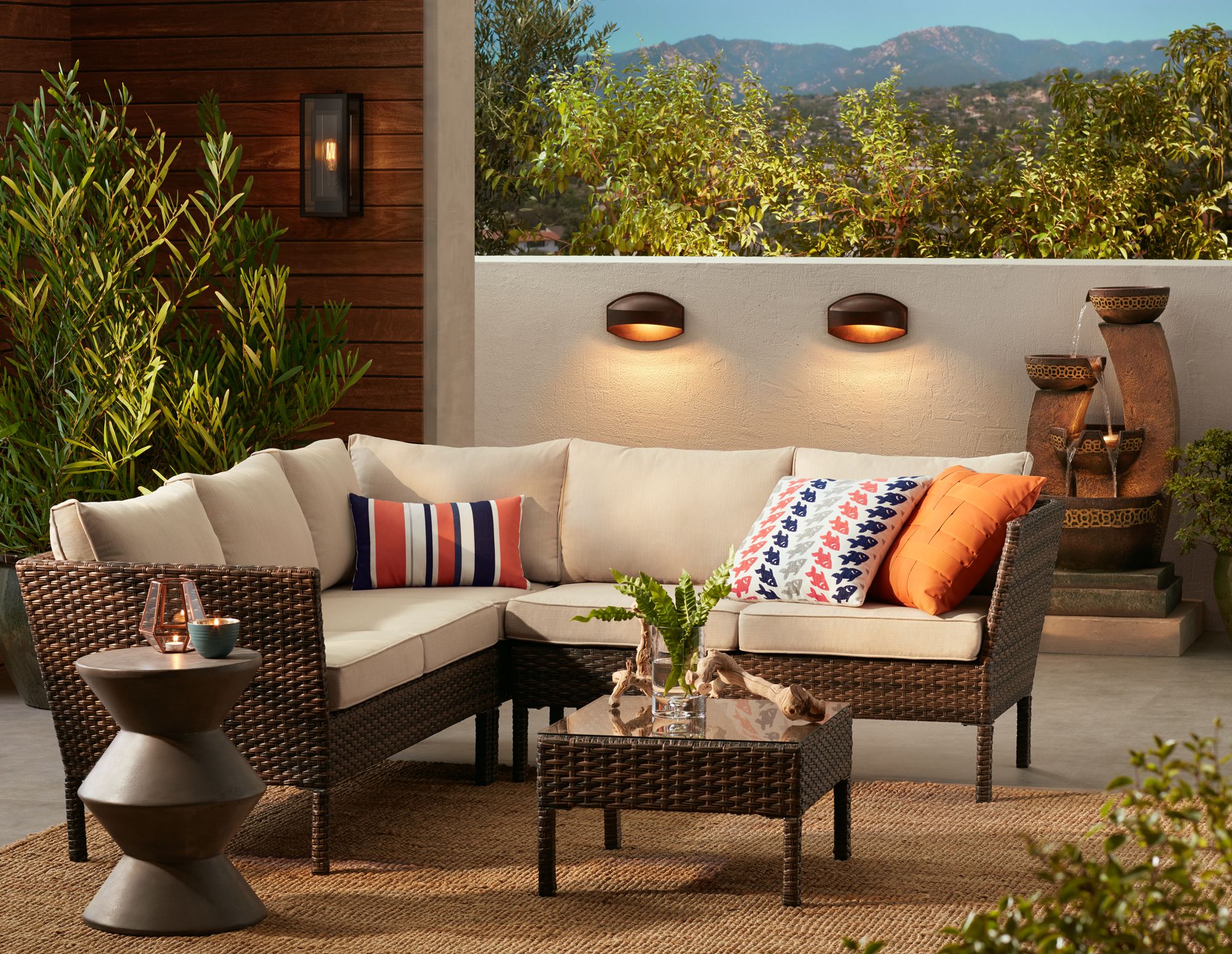 Double Box 15 1/2" High Clear Glass and Bronze Wall Light in scene