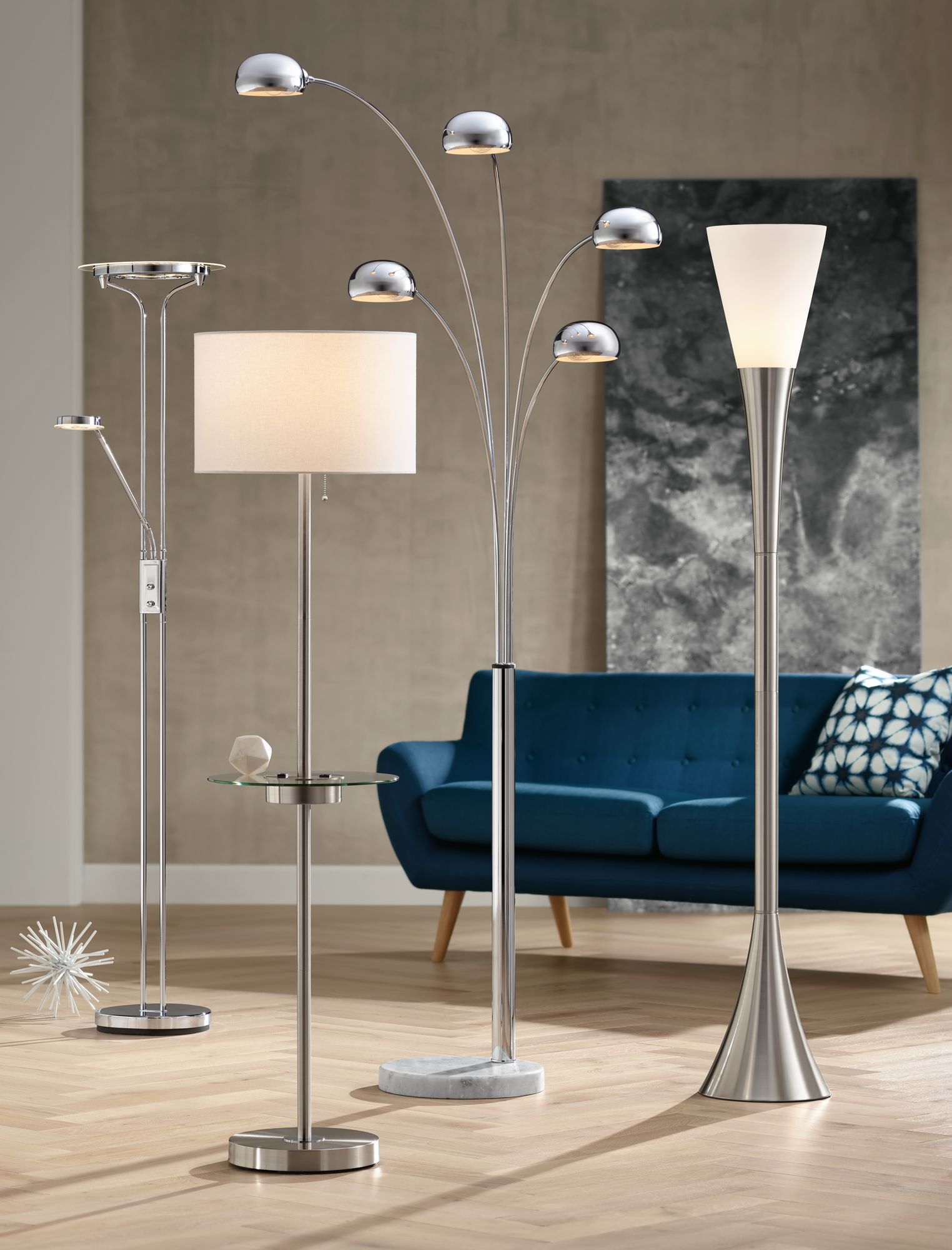 modern floor lamp with tray table