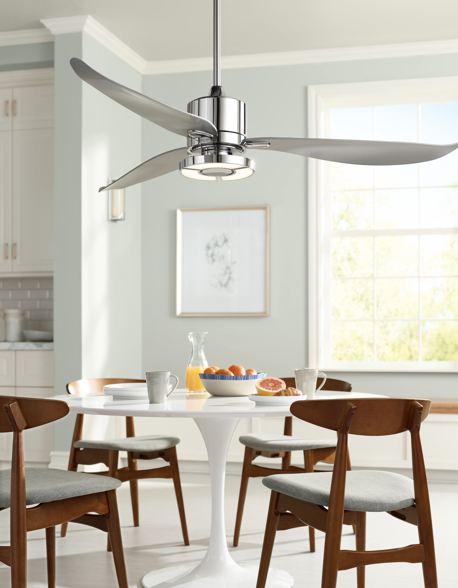 56 Possini Vengeance Chrome Led Ceiling Fan 7d209 Lamps Plus