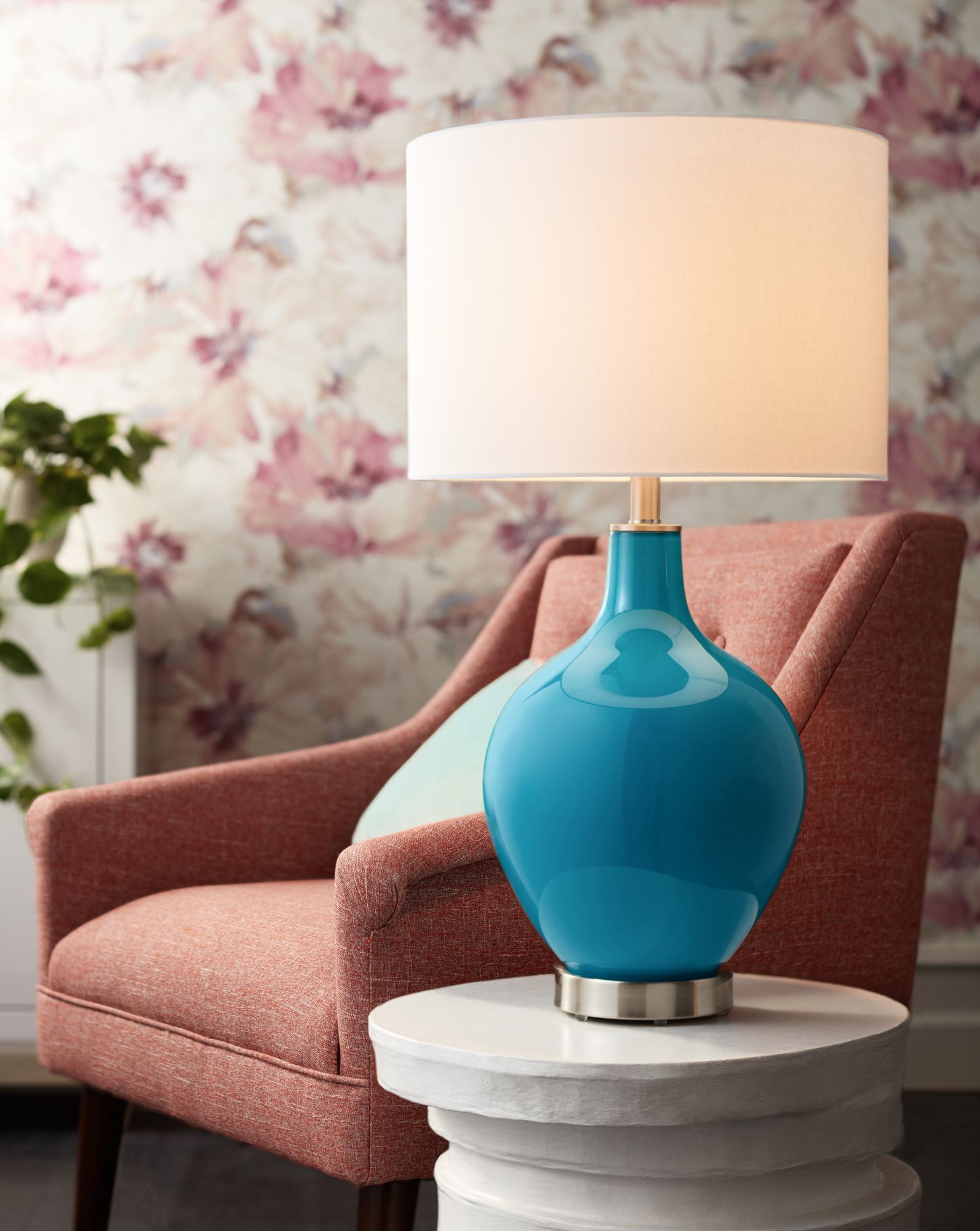 Turquoise Glass Table Lamp 4F473 Lamps Plus