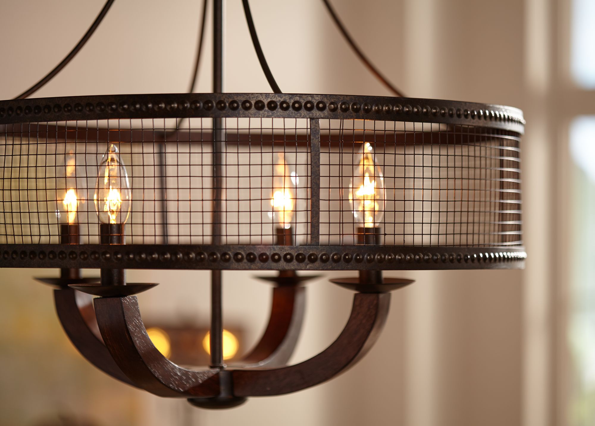 Frankton Industrial 22" Wide Bronze Chandelier 2R744 Lamps Plus