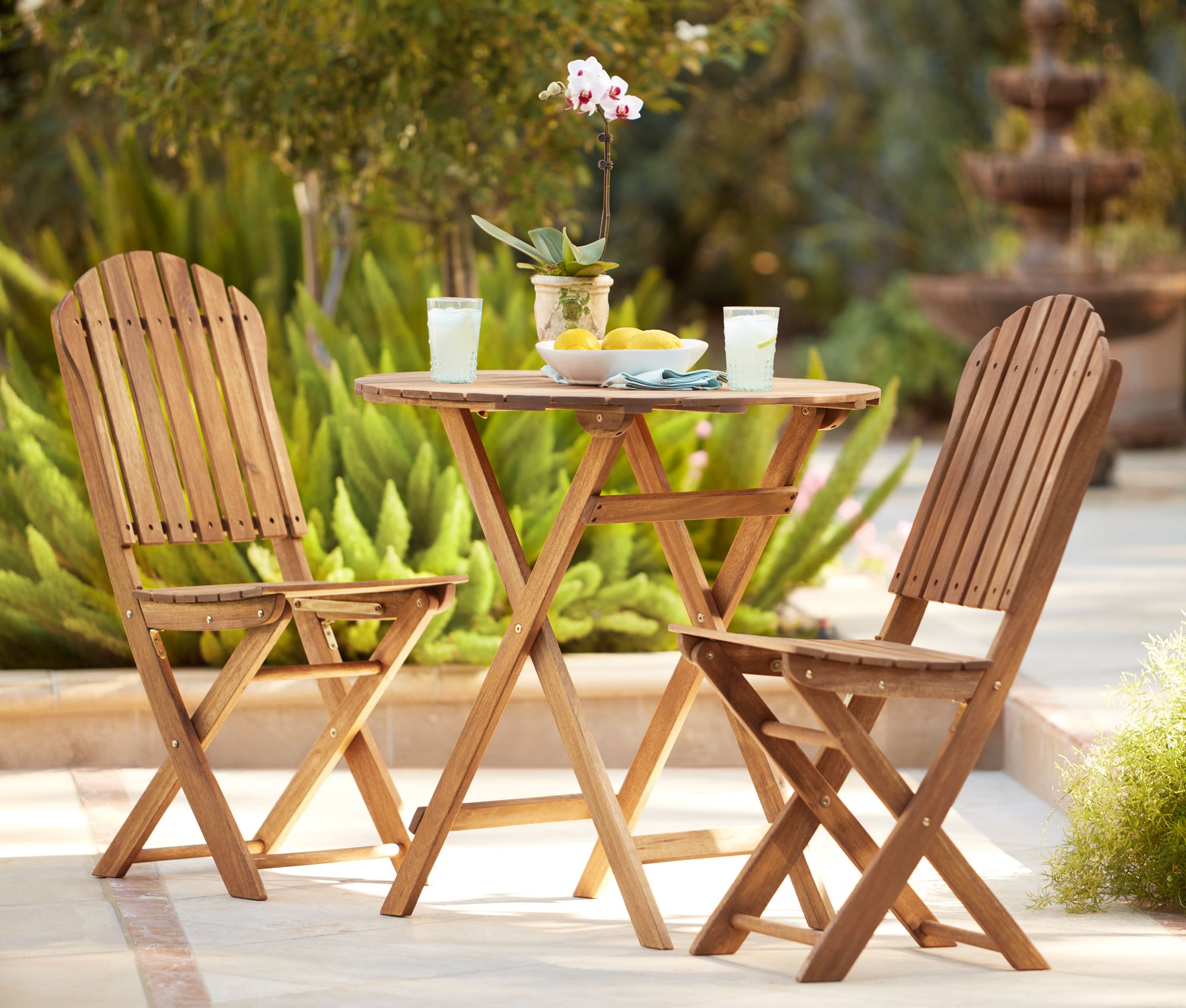 Monterey Natural Acacia Wood 3 Piece Bistro Dining Set