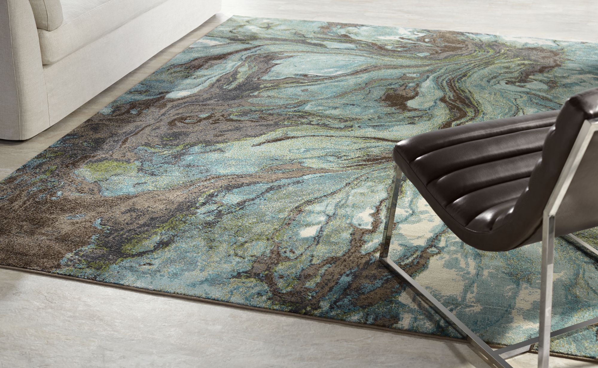 Kas Illusions 6203 Seafoam Area Rug 19F45 Lamps Plus