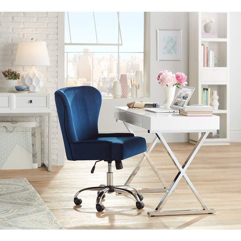 Image 1 Erin Blue Fabric Adjustable Office Chair in scene
