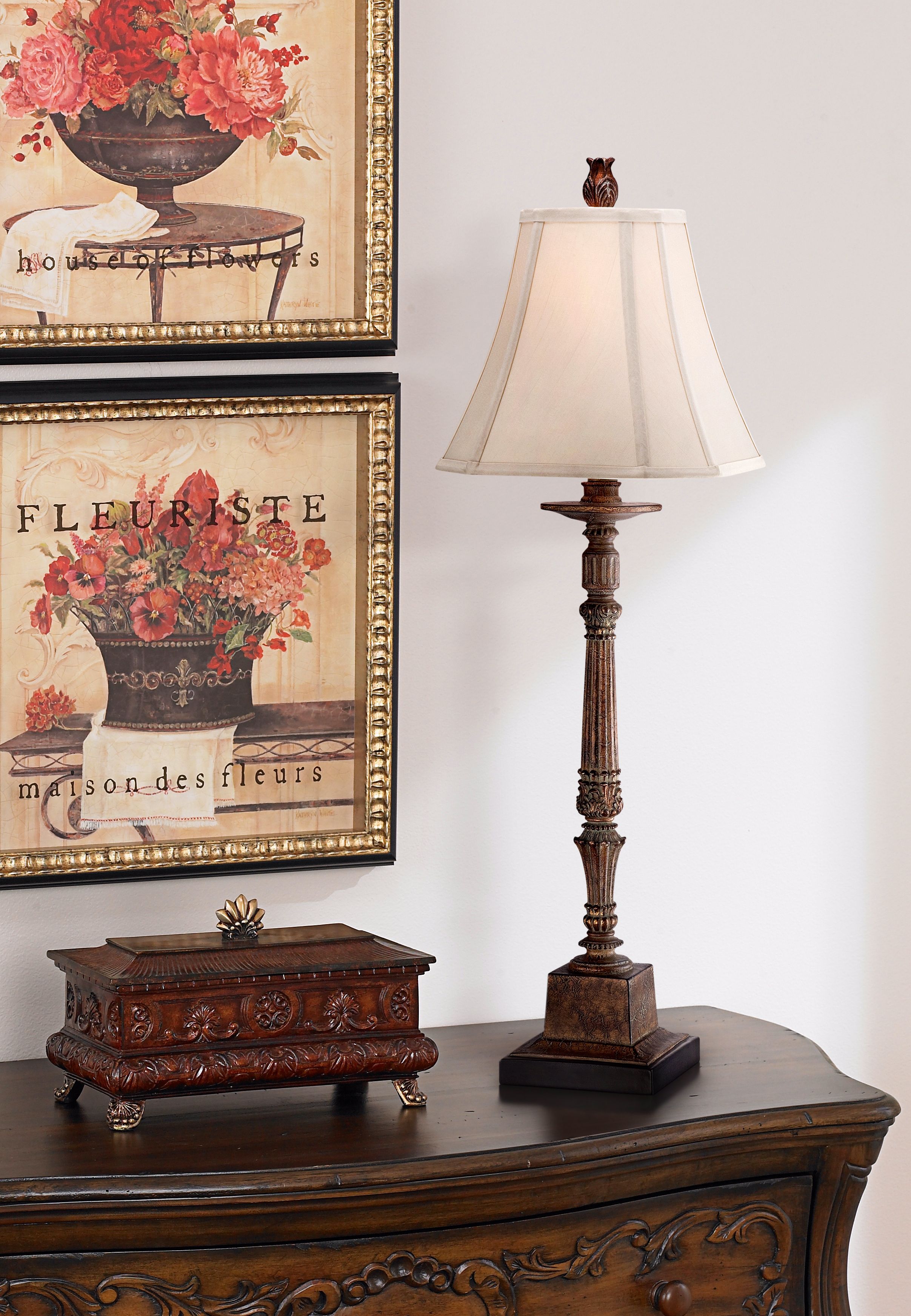 Thornewood Brown Traditional Console Table Lamp 2M344 Lamps Plus