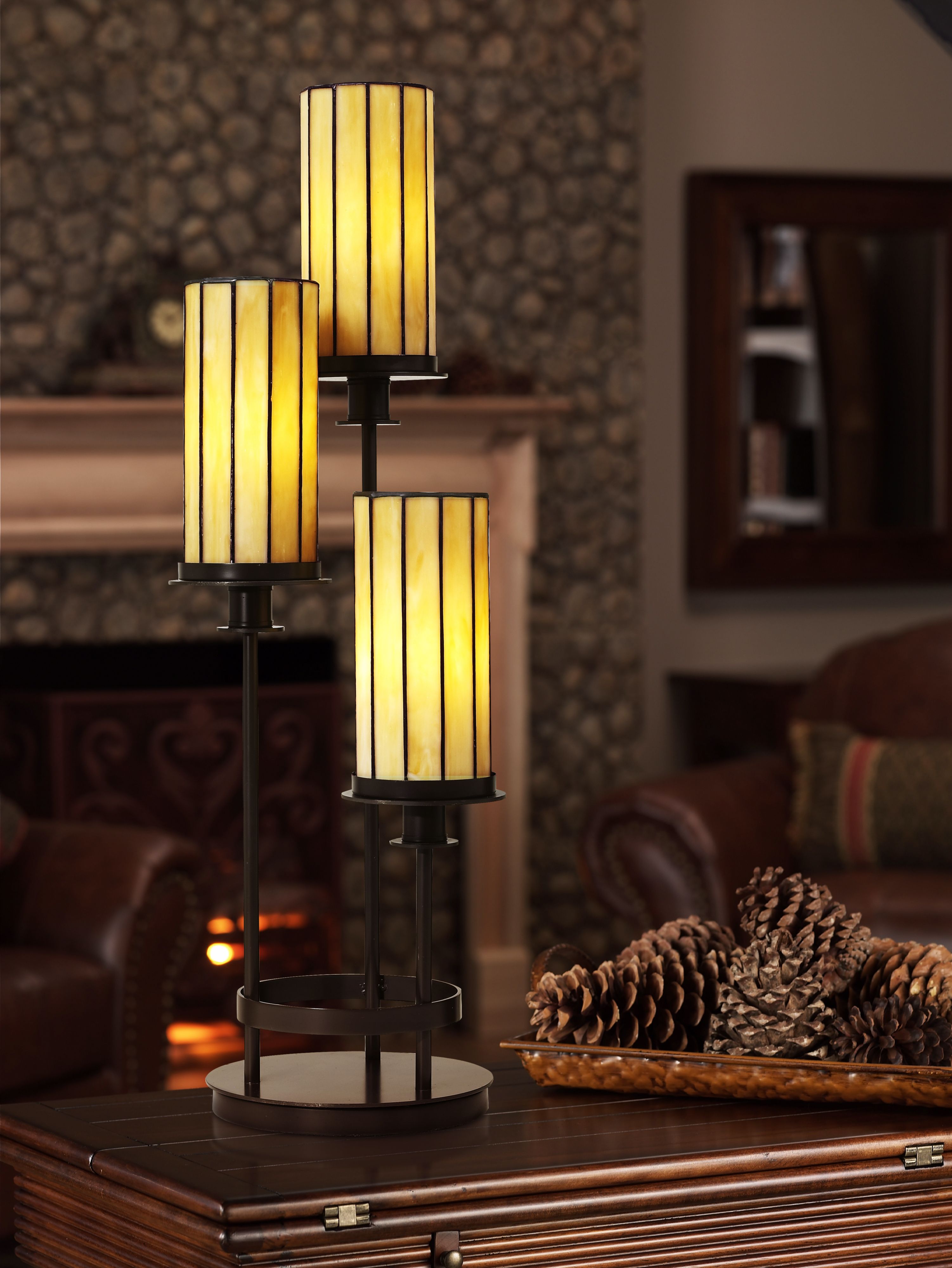 Contemporary Mission 30" High Three Light Console Lamp 69467 Lamps