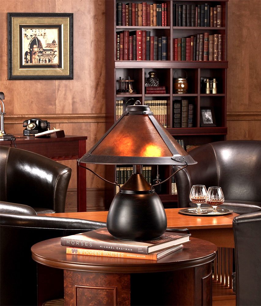 MissionStyle 17" High Mica Accent Table Lamp 82487 Lamps Plus