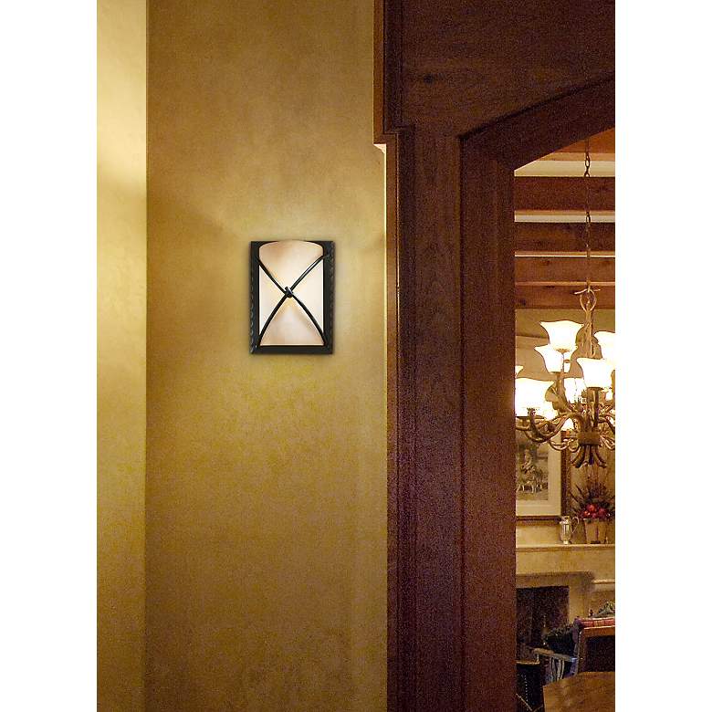 Image 1 Minka Knotted Iron Collection Bronze Wall Sconce in scene