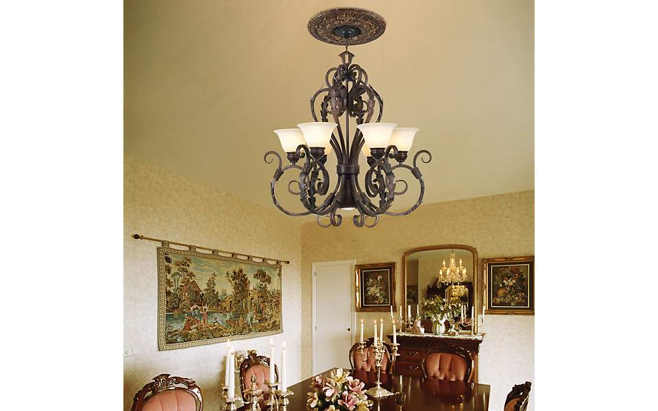 ceiling medallion in dining room