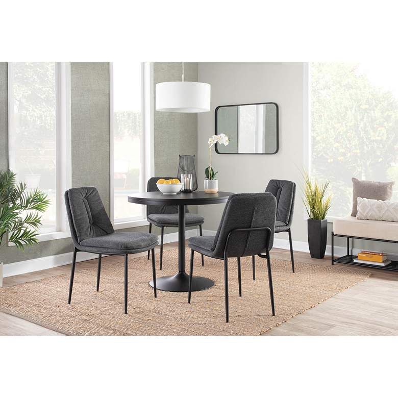 Image 1 Smith Tufted Charcoal Fabric Dining Chairs Set of 2 in scene