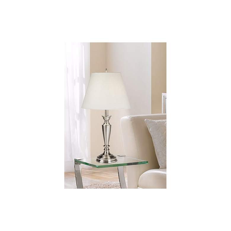 Image 1 Brushed Nickel Table Lamps Set of 2 in scene