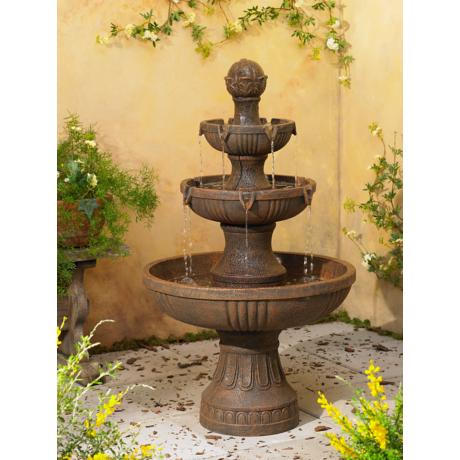 Outdoor Water Fountain 3-Tiered Italian Style Garden L43
