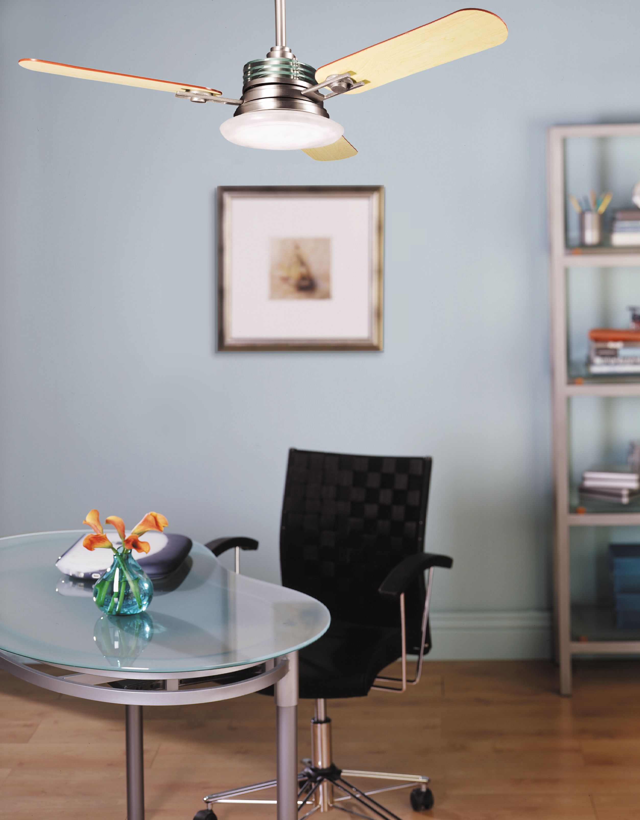 Accent your home office with a stylish and functional ceiling fan