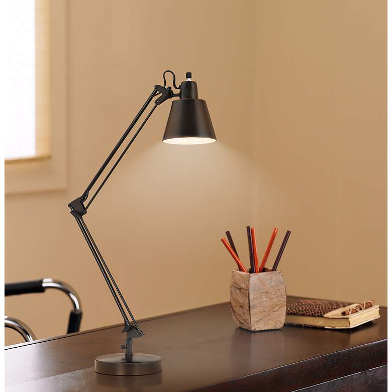 Udbina Bronze Adjustable Architect&#39;s Desk Lamp in scene