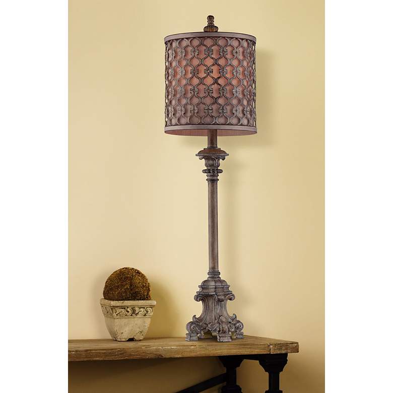 French Candlestick 34&quot; High Buffet Table Lamp in scene