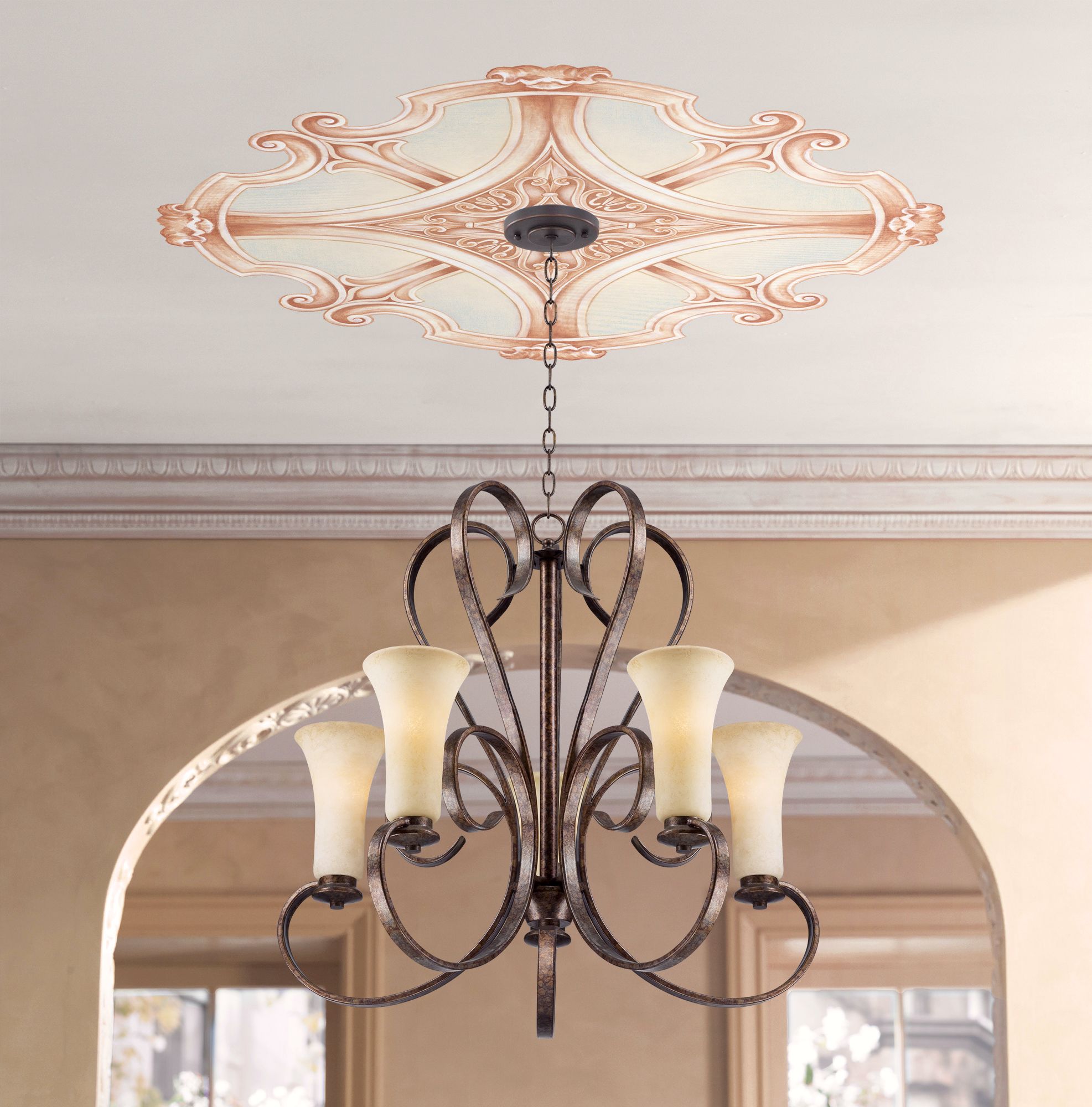 Nouveau Giclee 36 Wide Repositionable Ceiling Medallion