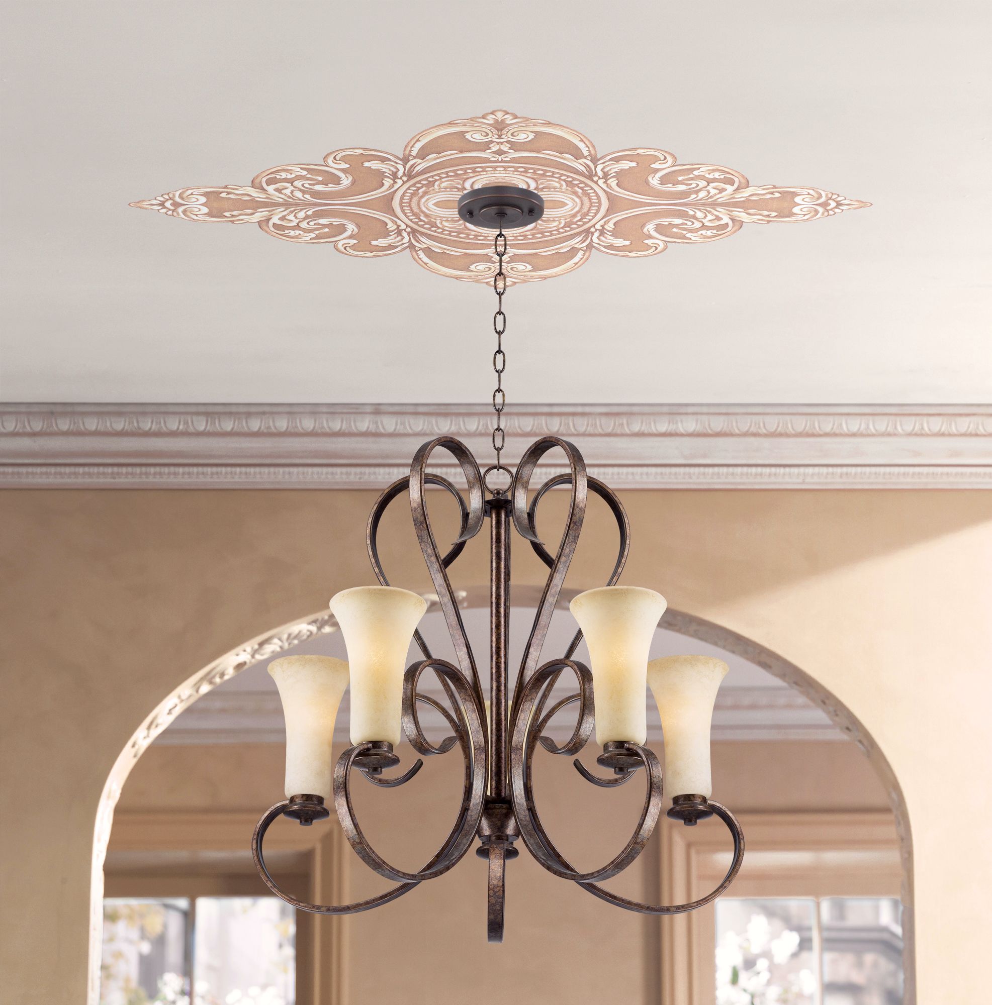 Florentine Giclee 36 Wide Repositionable Ceiling Medallion