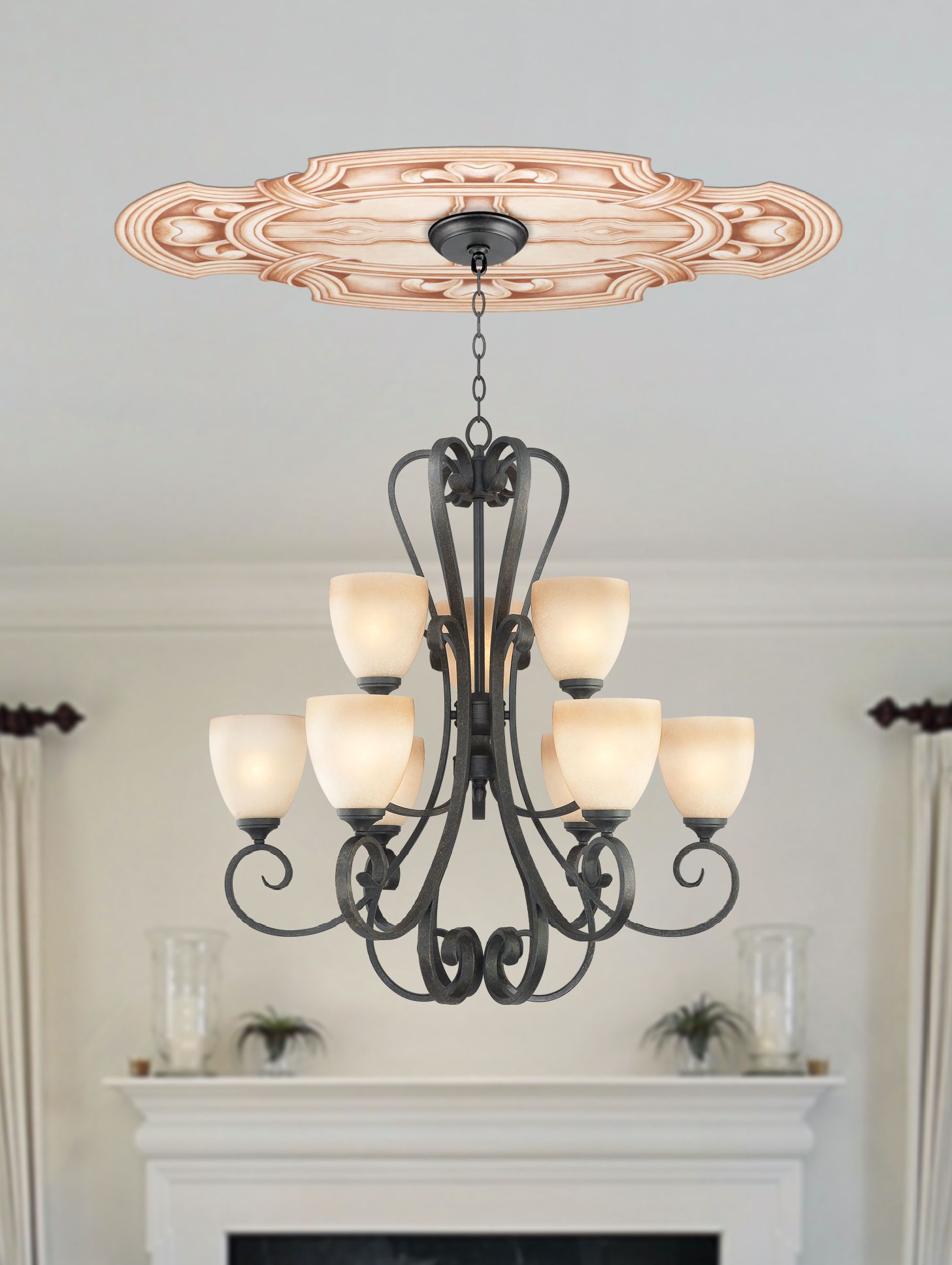 Gilles Square 36 Wide Repositionable Ceiling Medallion