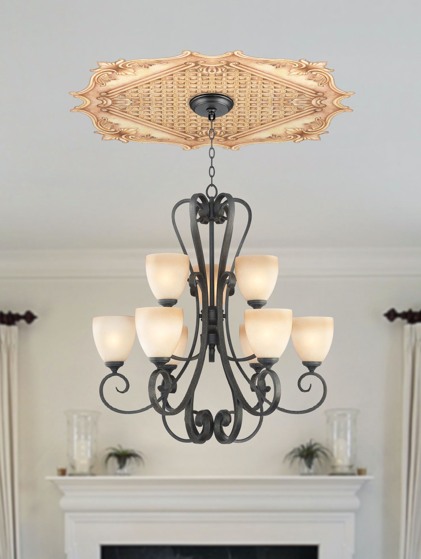 Essex Square 24" Wide Repositionable Ceiling Medallion Y6570 Lamps Plus