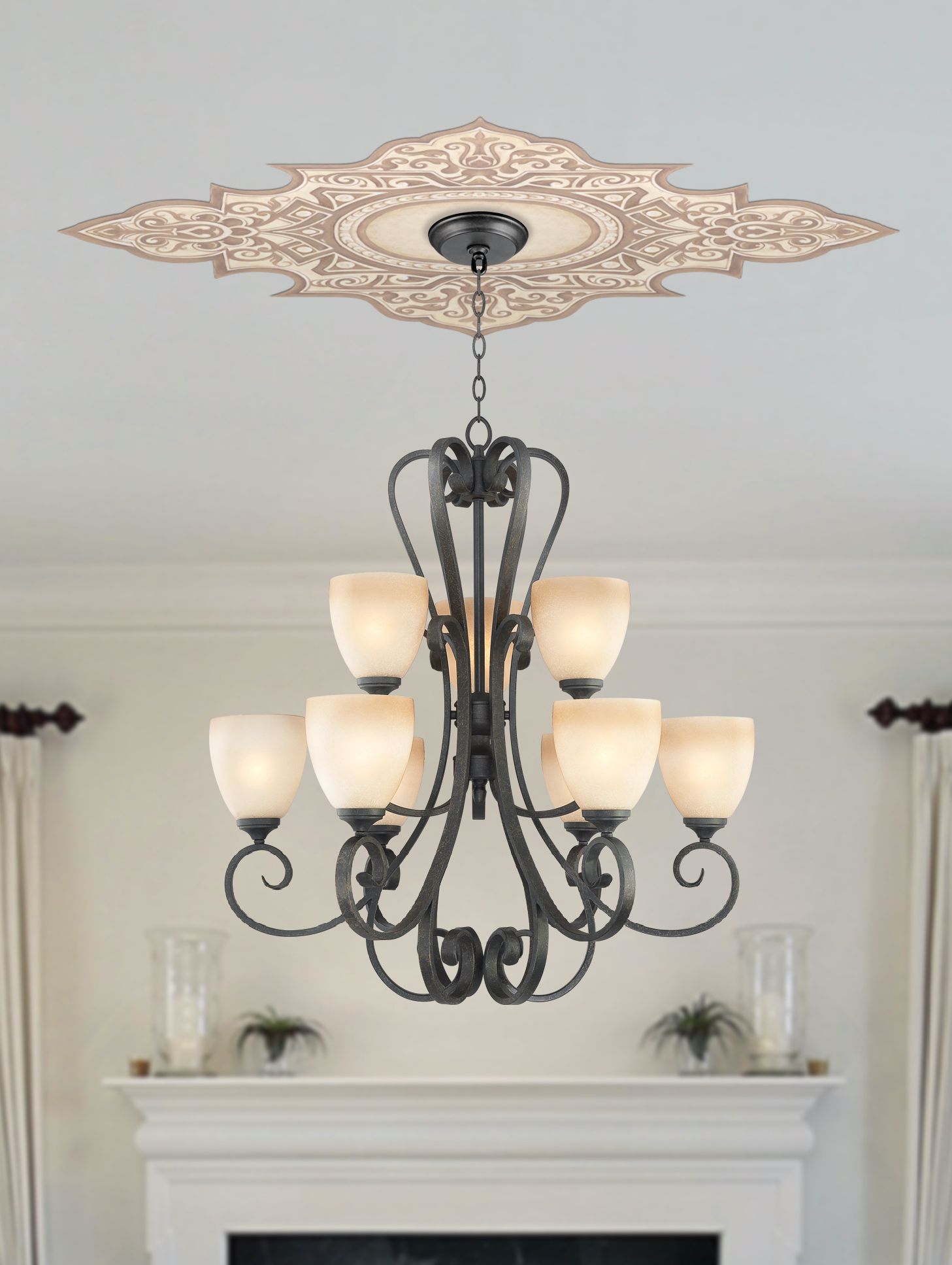 Somerset Giclee 48 Wide Repositionable Ceiling Medallion