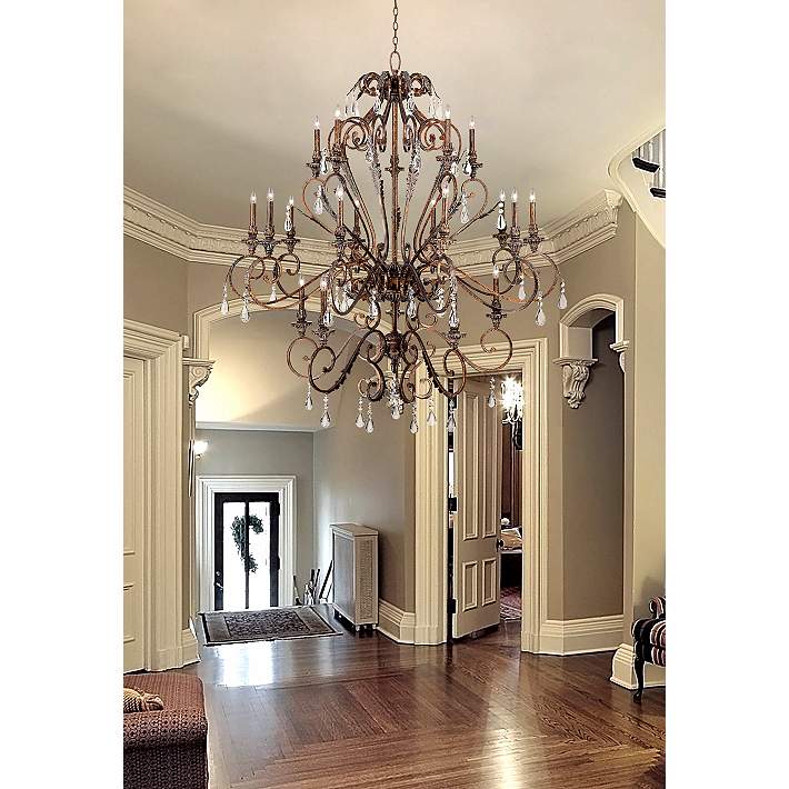 Acanthus And Crystal 68 Wide Bronze Chandelier V5107 Lamps Plus