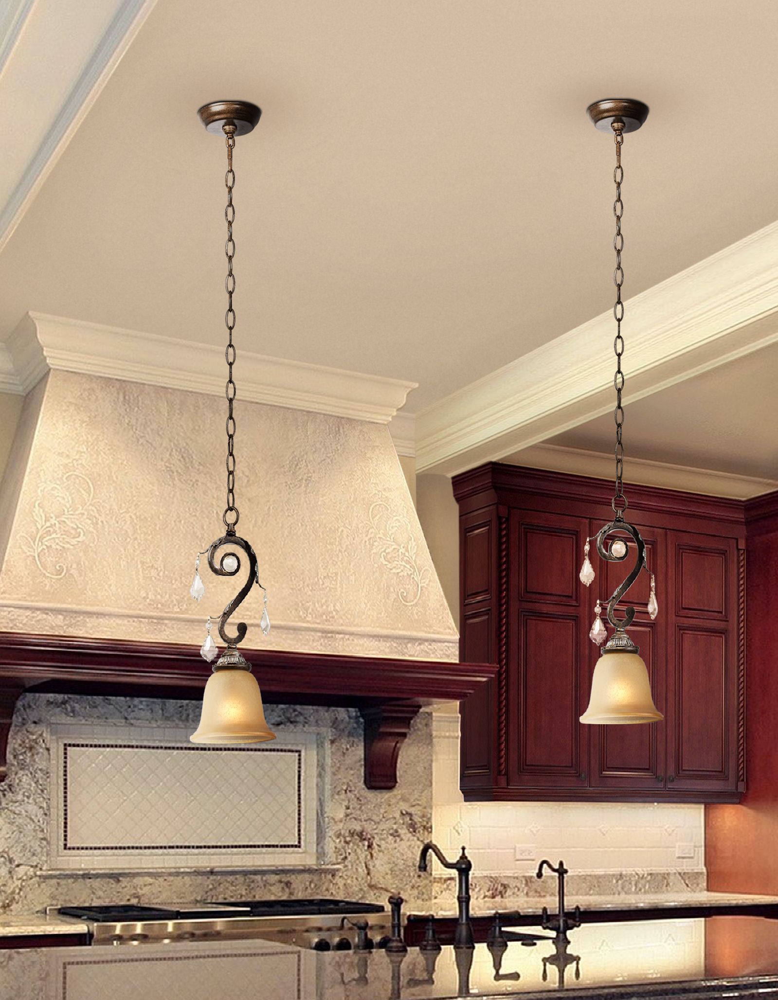 Kathy Ireland Ramas de Luces 6 1/2" Wide Bronze Mini Pendant W9119