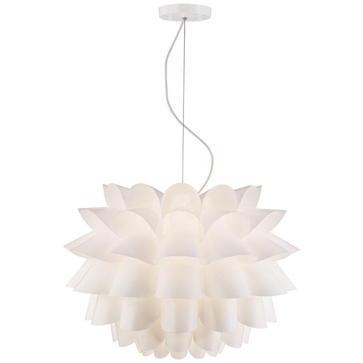 Possini Euro Design White Flower Pendant Chandelier 02475