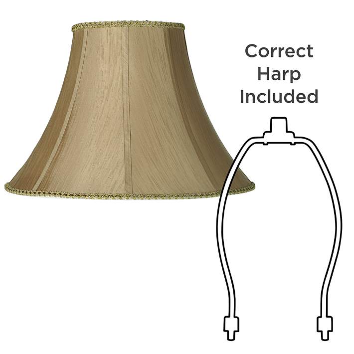 Earthen Gold Round Bell Lamp Shade, What Size Lamp Shade For 8 Inch Harpist